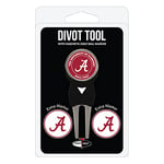 Team Golf NCAA Alabama Crimson Tide Divot Tool Pack With 3 Golf Ball Markers Divot Tool with 3 Golf Ball Markers Pack, Markers are Removable Magnetic Double-Sided Enamel