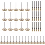 45/90x Steel Wire Brass Brush Wheel Cup Set for Dremel Drill Rotary Rust Removal