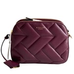 RADLEY Dukes Place Quilt Dark Red Leather Medium Crossbody Shoulder Bag - New