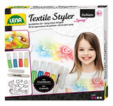 Lena Bricolage Styler Kit Complet avec 4, 1 pailletée à décorer, 8 pochoirs et Crayon Contour pour Les Enfants à partir de 8 Ans, 42597, Peinture en Spray pour Textile