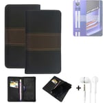 Wallet Case + headphones for Realme GT Neo 3 Protective Cover Brown