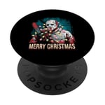 Merry Christmas Horror Fan Slasher 80s-Themed PopSockets Adhesive PopGrip