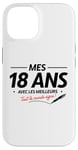 Coque pour iPhone 14 18ème anniversaire garçon fille 18 ans 2007 drôle cadeau