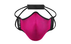 Livinguard FINESS Masque de sport + sac de protection lavable réutilisable et respirant en lyocell Sac de rangement pour technologie masque (fuchsia, moyen)