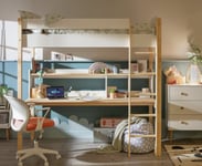 Habitat Nico High Sleeper Bed Frame & Desk-White Pine