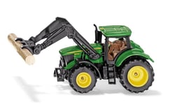 SIKU - Tracteur avec chargeur, pince à bois et rondin - JOHN DEERE 6215R -  -...