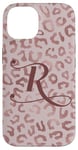 Coque pour iPhone 14 Letter R Initial Leopard Rose Pink Cheetah Monogram