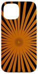 iPhone 15 Starburst Mid-Century Modern Pattern Black Cut Out Case