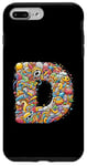 Coque pour iPhone 7 Plus/8 Plus Lettre initiale de l'alphabet D dans le style Doodle Art