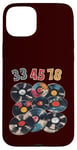 Coque pour iPhone 15 Plus Disque vinyle rétro 33 45 78 tr/min DJ ou amateur de musique