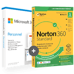 Pack Microsoft Personnel + Norton 360 Standard - 1 appareil - Abonnement 1 an - Offre Max