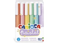 Carioca Pastel, 6 Styck, Blå, Grön, Orange, Pastel, Rosa, Lila, Gul, Mejselspets, Multifärg, 5 Mm, Vattenbaserat Bläck