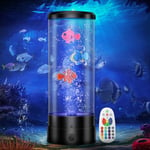 Lampe à bulle lumineuse avec Poisson, LED Aquarium avec Télécommande, 17 Couleurs, 4 Modes, Lumière RGB d'ambiance Décoration de Maison Chambre,