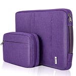 Voova Laptop Sleeve Case 13 13.3 14 Inch with Detachable Accessories Organiser Pouch,360° Protective Computer Bag Cover for MacBook Air 13 M1/M2 2020-2022,MacBook Pro 13/14,Chromebook 14,Purple