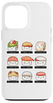 Coque pour iPhone 13 Pro Max Tableau d'identification des sushis Kawaii