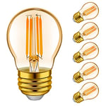 Emotionlite E27 LED Ampoules, Ampoules à incandescence à LED, 4.5W (Equivalent 50W), E27 Candélabre, Ambre Glow, 2200K, Paquet de 6 (P45 2200K)