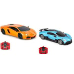 CMJ RC Cars Lamborghini Aventador LP700-4 Officially Licensed Remote Control RC Car & Bugatti Divo Blue Remote control Radio Car 1:24 Officially Licensed 1:24 Scale Working Lights 2.4Ghz