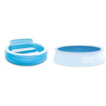 Intex piscinette Aqua + Banc & bâche a Bulles diam 2,06m pour Piscine diam 2,44m