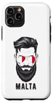 Coque pour iPhone 11 Pro Visage de l'homme maltais, fierté de Malte, drapeau patriotique de Malte