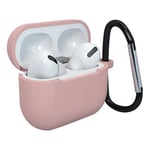 Lmobile Etui Silicone Coque pour Apple Air pods 3 Soft + Clip Hook Rose