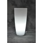 Tuttacasa - Vase lumineux rond blanc glace 33x70h pour mobilier de jardin intérieur extérieur - i Giardini Del Re