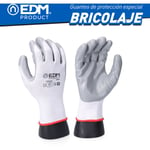 EDM - Gant de bricolage en polyester enduit de nitrile taille 7