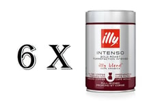 Illy Coffee Intenso Filter Coffee Dark Roast 100 Arabica Ground Coffee 250g X 6