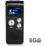 DICTAPHONE - MAGNETOPHONE ANTCOOLR Enregistreur vocal 8GB Mini USB dictaphone numerique LCD 650Hr Lecteur MP3 Audio Recorder