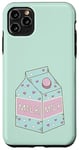 Coque pour iPhone 11 Pro Max Boîte à lait pour amoureux du lait Kawaii Bleu pâle