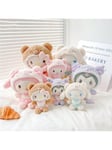 Sanrio-sarjan tutti Nalle Hello Kitty pehmo Cinnamoroll-riipus Kuromi Melodia Nukke Ornamentti KT Kissa Avaimenperä Laukku Tarvike Syntymäpäivälahja-Valkoinen