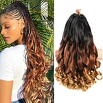 7 Packs French Curl Braiding Hair - 16 Inch Curly Braiding Hair 1B/30/27 French Curls Braiding Hair Extensions for Black Women (16 Inch(7Packs), 1B/30/27)