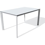 Meet - Table de jardin 6 places en aluminium laqué et peinture Epoxy blanc Ezpeleta