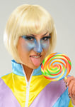 Violet Beauregarde Style Blonde Bobbed Wig Charlie and The Chocolate Factory