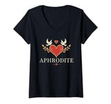 Womens Aphrodite Greek Goddess of Love Symbol V-Neck T-Shirt