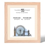 Tailored Frames 99 Solid Natural Oak Picture | Single Picture Frames | Table Top & Wall Hanging Type | Photo Frame with Mount (ANTIQUE MOUNT, 14" x 12" frame, to take a 12" x 10" Picture)