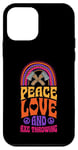 iPhone 12 mini Peace Love And Axe Throwing Bohemian Rainbow Case