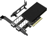 10Gb Carte Réseau Pcie Avec Puce Intel 82599(X520-Da2), Nic Double Port 10 Gbps Sfp, 10Gbit Pci Express Adaptateur Lan Ethernet Support Windows 7/8/10/11/Linux/Vmware, Compatible Avec X8 Et X16