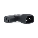 Nedis Extension Plug | IEC-320-C13 | IEC-320-C14 | Vinklat vänster | Nickelplaterad | PVC | Svart | Låda | 1 st