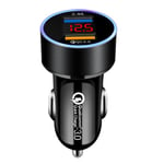 1kpl QC3.0（22,5W）+2,4A Quick Charge USB-liitin autolaturi musta