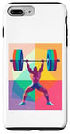 Coque pour iPhone 7 Plus/8 Plus Musculaire Guy Overhead Pressing a Massive Barbell