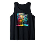 Dripping Paint Boombox Old School 80s Music Hip Hop Tank Top