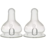 Tigex Tétines pour Biberon Silicone Anatomique Ventilé Air Control Petit Déjeuner Goûter - Pack de 2 (Lot de 2)