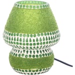 Lampe de table en mosaïque verte de style indien