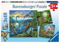 Ravensburger - Puzzle Enfant - Lot de 3 puzzles 49 pièces - La fascination des dinosaures - Fille ou garçon dès 5 ans - Puzzle de qualité supérieure - 3 posters inclus - Jurassique & Crétacé - 09317