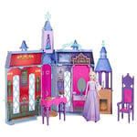 Mattel Disney Château d'Arendelle La Reine des Neiges Maison de poupée (+60 cm) avec poupée Elsa, 4 zones de jeu et 15 meubles et accessoires tirés du film La Reine des Neiges 2, HPT22