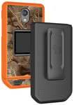 Grid Case Hard Shell Cover and Belt Clip Holster Combo for CAT S22 Flip Phone