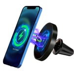 LUOWAN Magnetic Wireless Car Charger, 7.5W/15W Fast Charging Car Phone Mount, 360° Adjustable Phone Car Holder for Vehicles for iPhone 12/12 Mini/12 Pro/12 Pro Max with Secure Air Vent Clamp