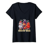 Womens Funny Farm Halloween Shirt Chick or Treat Mummy Chicken V-Neck T-Shirt