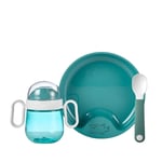 Coffret repas bébé 3 pièces turquoise Mepal