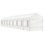 vidaXL Paviljong med tak vit 17,84x2,28x2,69 m polyeten Vit